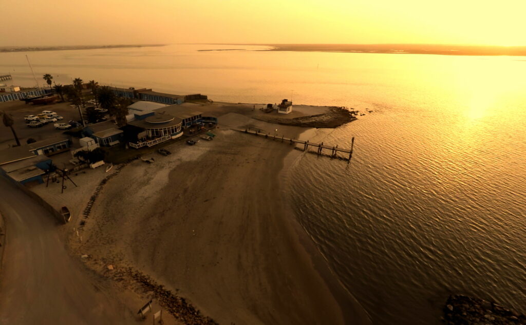 Yacht club of Walvis Bay at sunset
