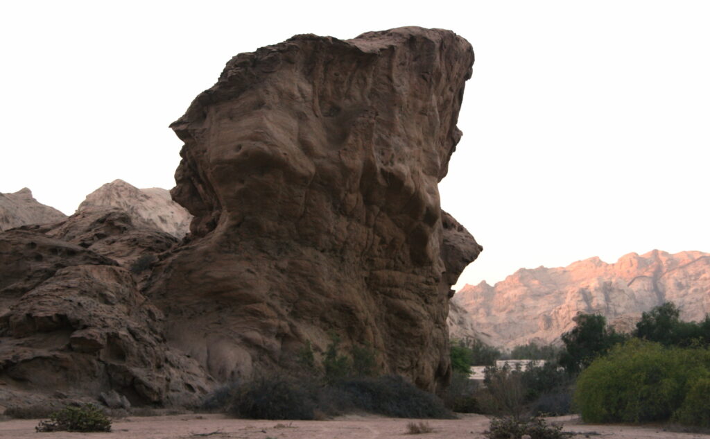 Rock Formation of sedimentary rock in the Swakop River. You need to see this on video to appreciate the size