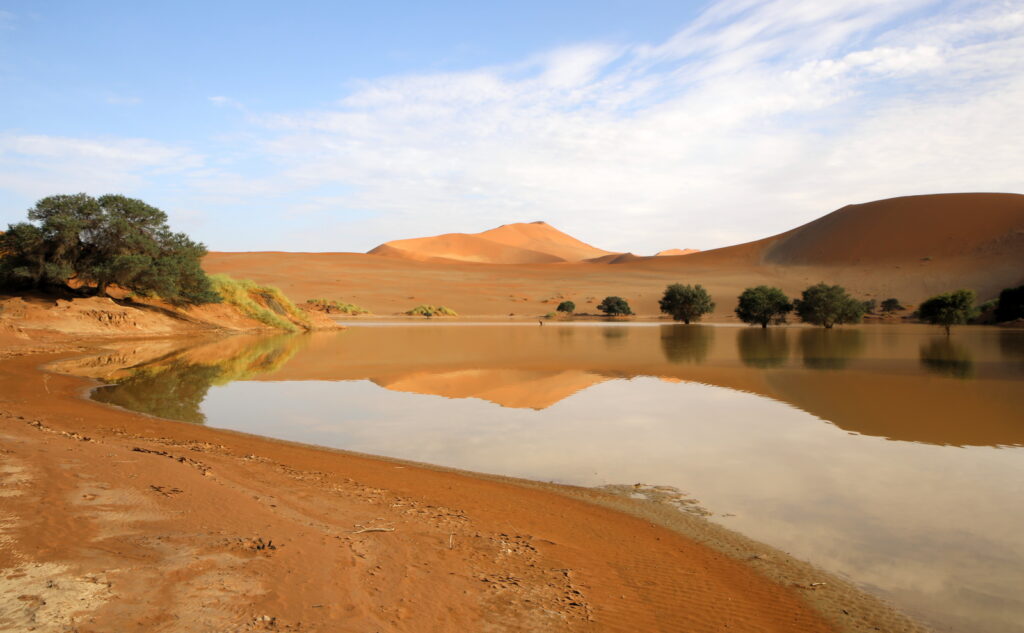Water in Sossusvlei after the rain